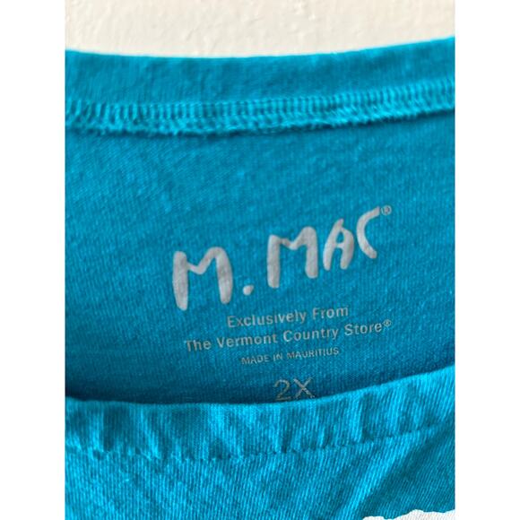 M. MAC Tank Top Plus Size 2X Blue Fish Print Coastal - Picture 2 of 3